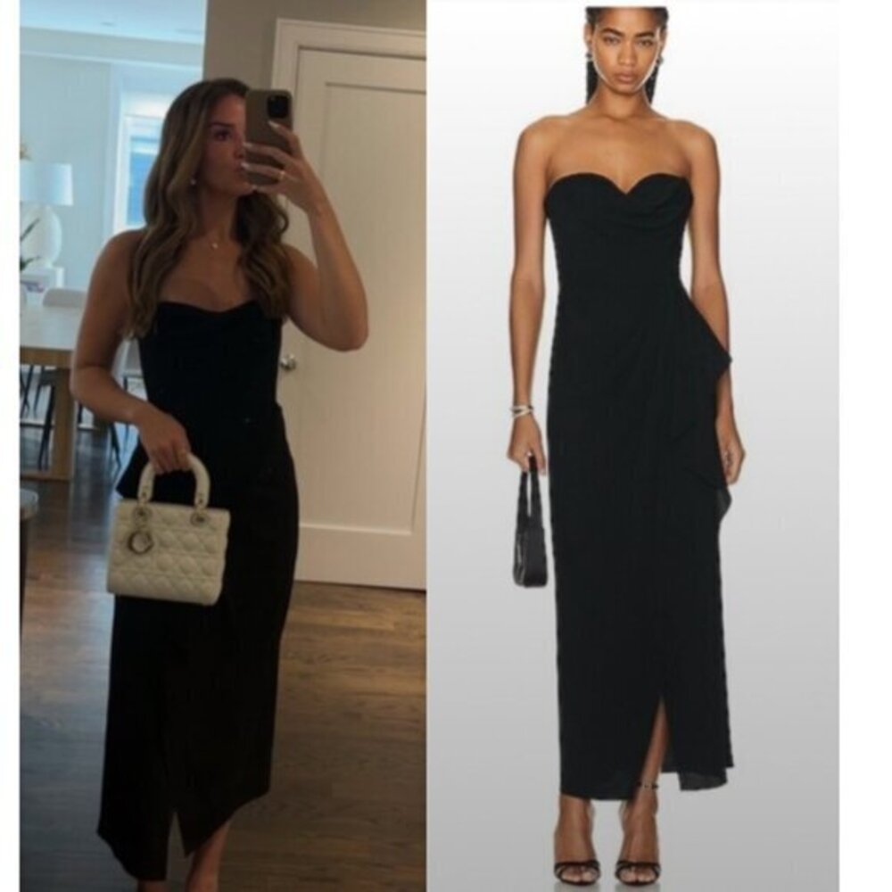 Simkhai Dress Keelan Midi Strapless in Black